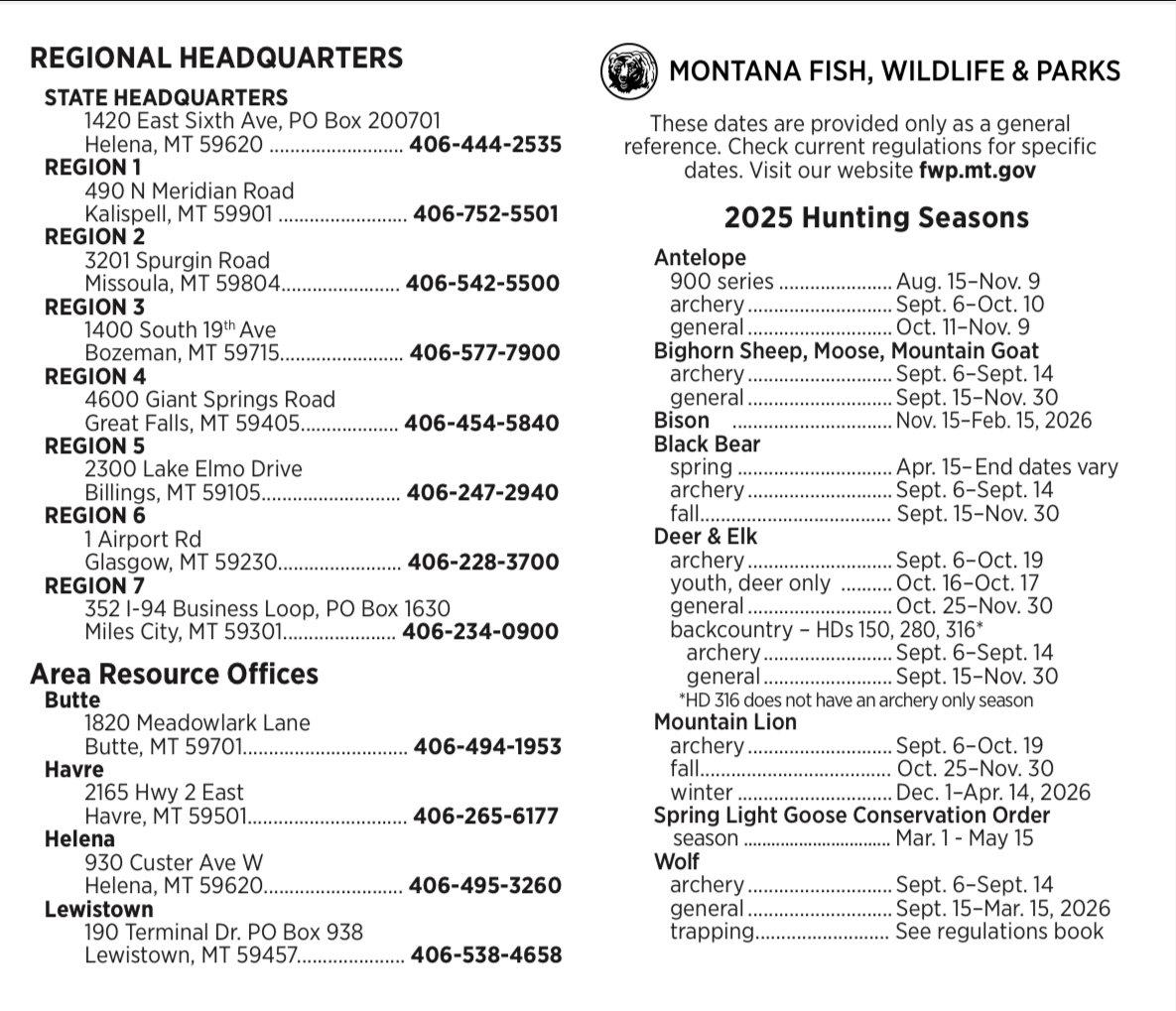 HUNTING SEASONS IN MONTANA 2025–26: Deer Hunting, Big Game and Small Game, Licenses, and Regulations Guide