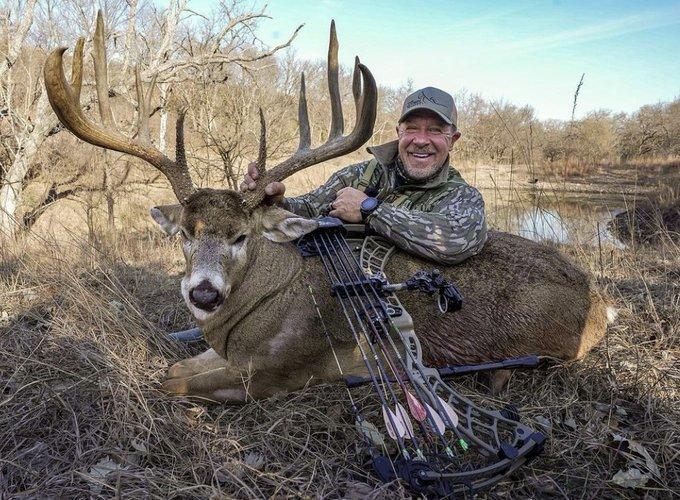 "Harvesting this massive Kansas whitetail named "Clydesdale", was one of Mark's number one goals going into the '23 season." - 