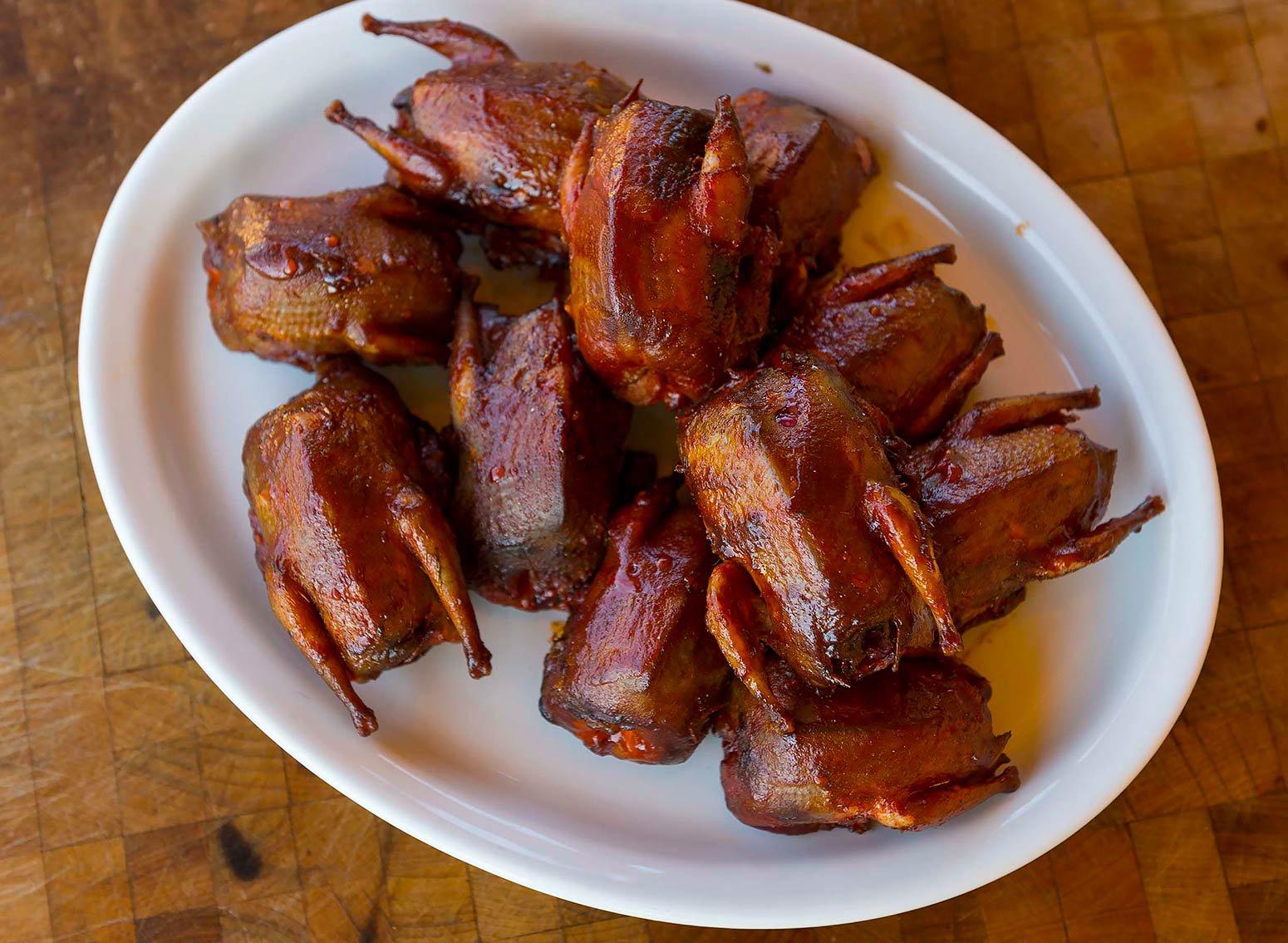Barbecued Doves with Korean BBQ Sauce