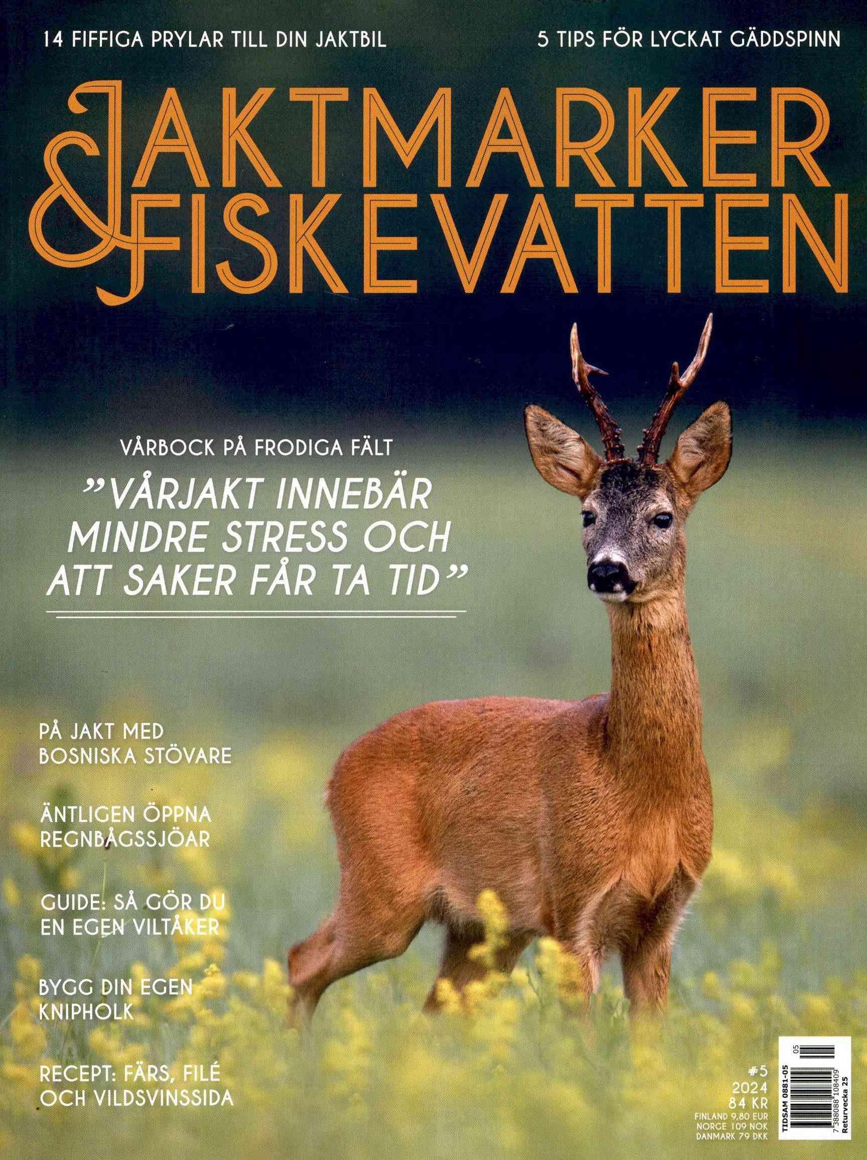 Jaktmarker & Fiskevatten which translates to "Hunting Grounds & Fishing Waters", is a premier Swedish magazine that has been delighting outdoor enthusiasts since its inception.