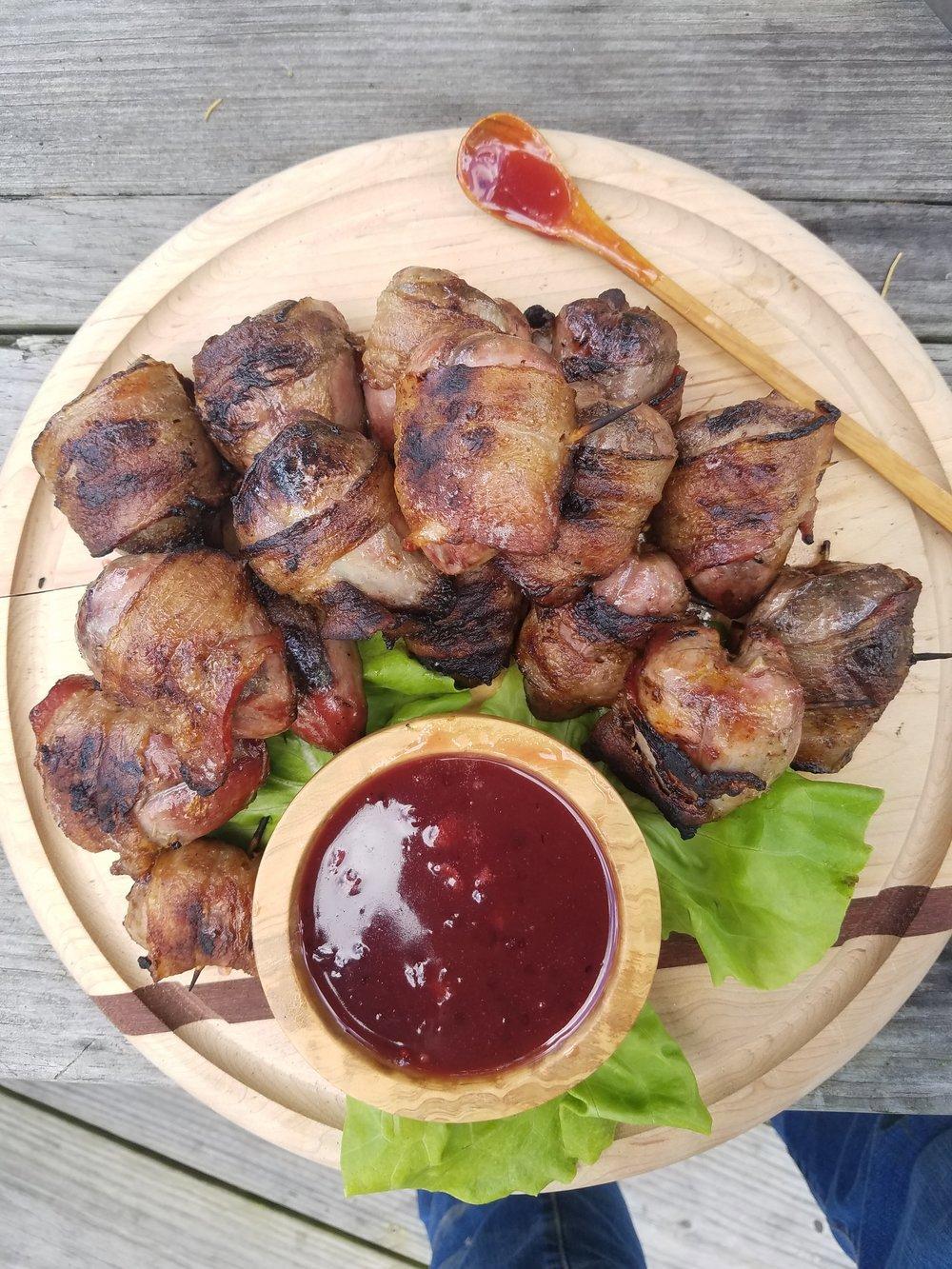 Barbecued Doves with Korean BBQ Sauce