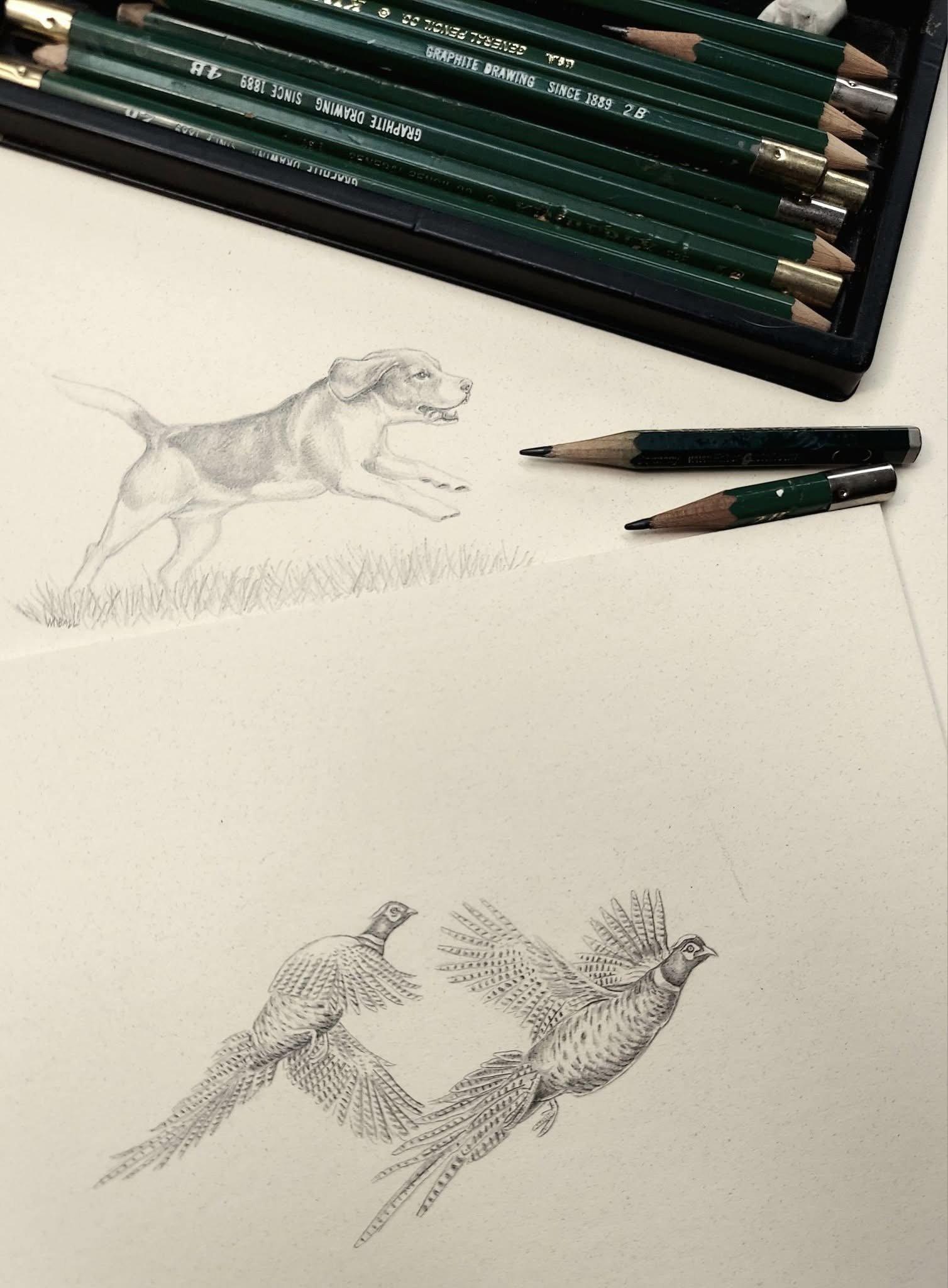 One month from today we will be setting up our booth in Nashville at the NWTF Convention!!🦃 Just finishing some new pieces to take along to have both the originals and prints😊 I think it's time to get some new pencils for drawing my remarques🤦‍♀️😅