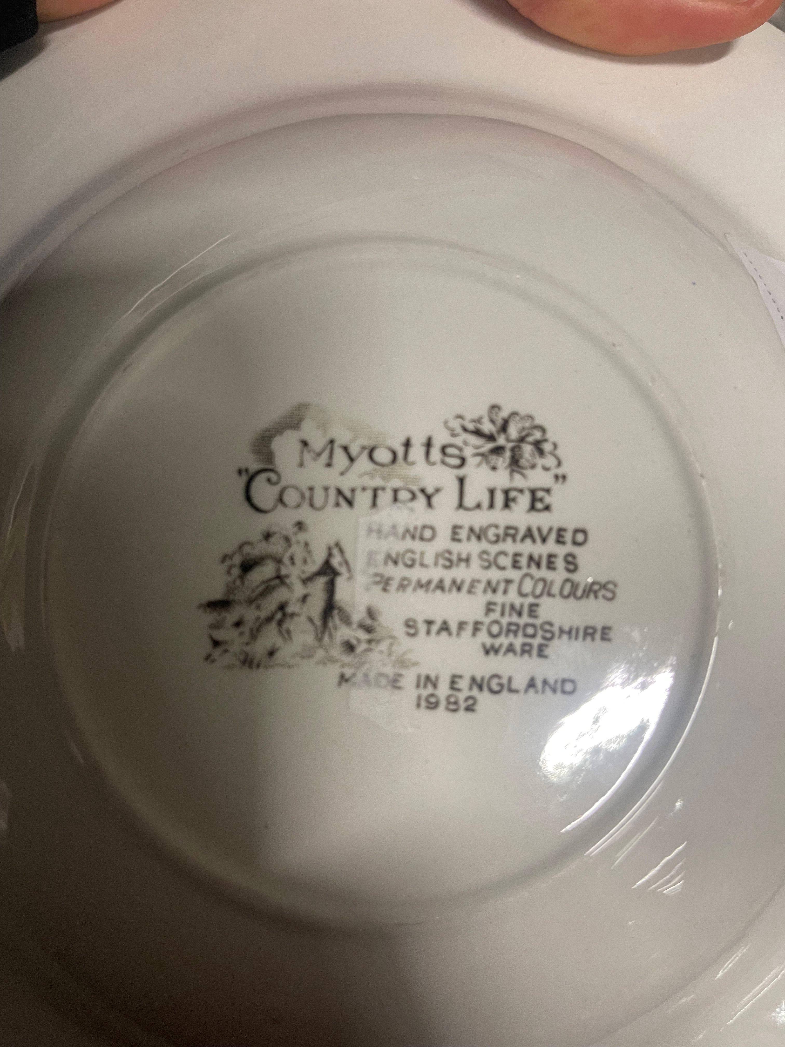 Myotts COUNTRY LIFE Hand Engraved Dinnerware Set (1982) 