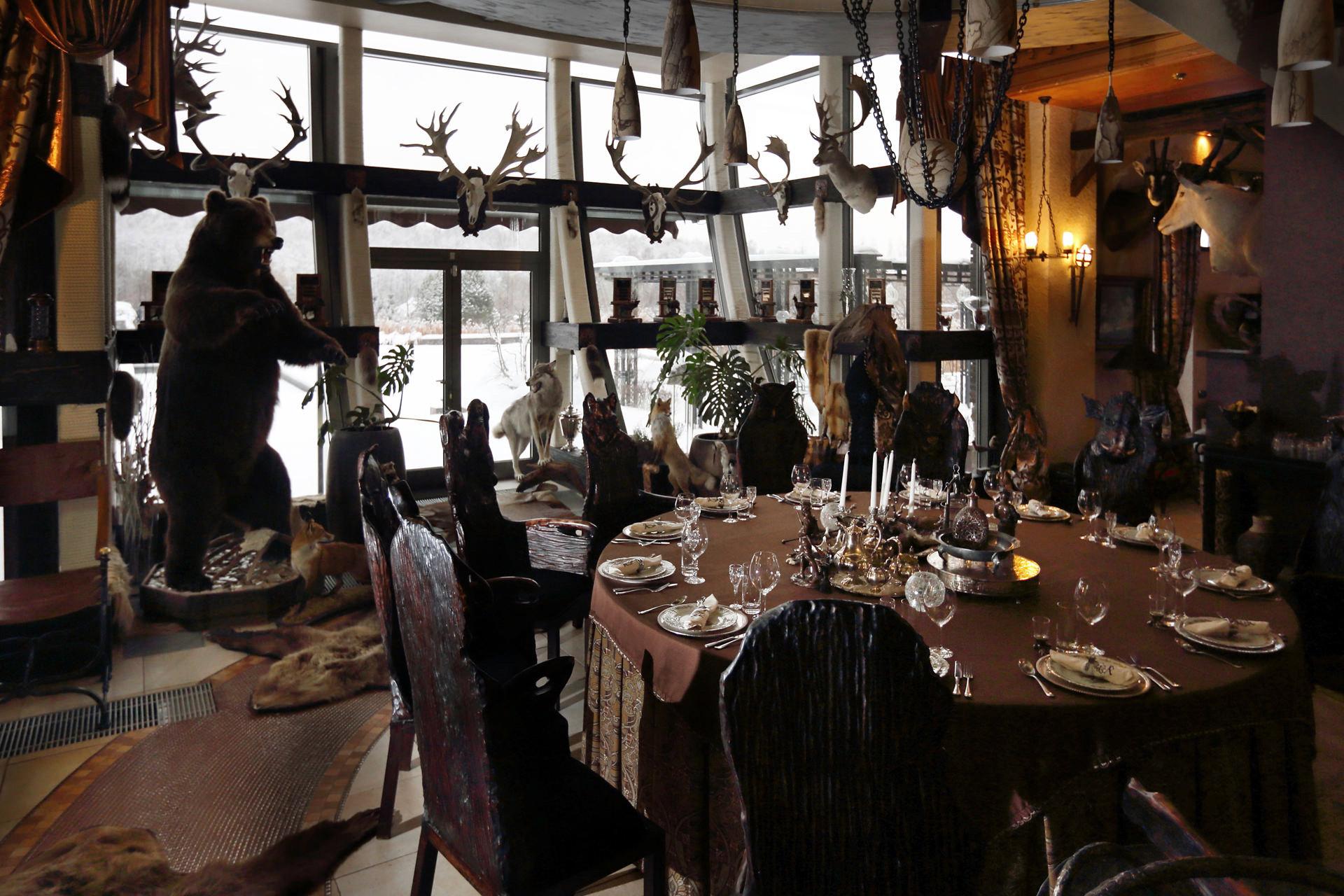Stylish Home Interiors Featuring Hunting Trophies: Bears, Foxes, Deer, and Iconic African Wildlife