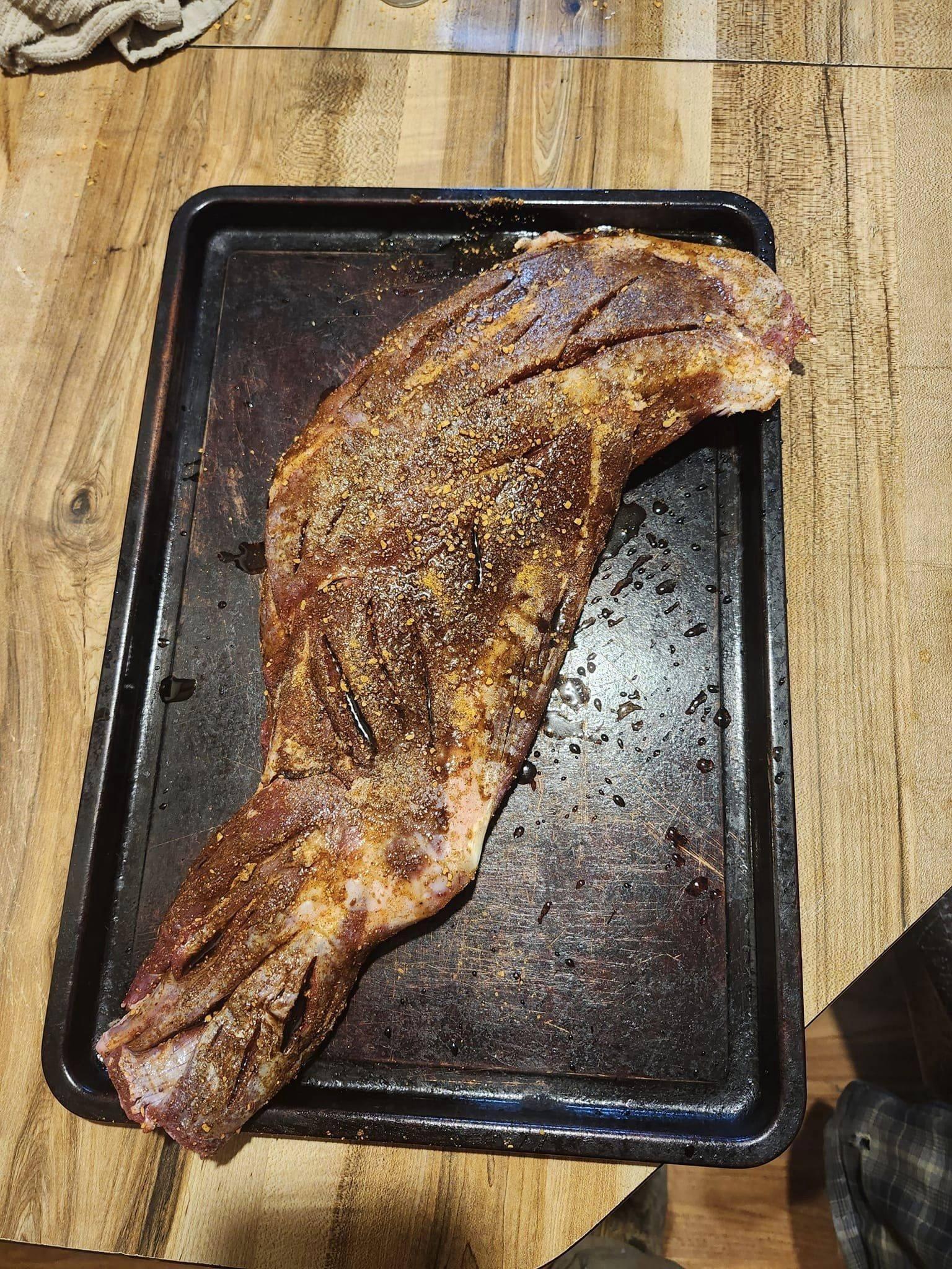 Smoked a deer shoulder then brown sugar wrapped in the oven at 400 for an hour 🔥 😋