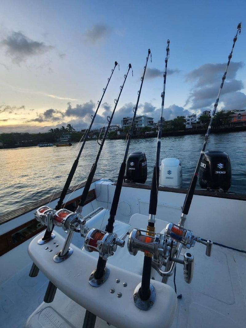 Shared boat trip coming up quick to fish San Cristobal Island.