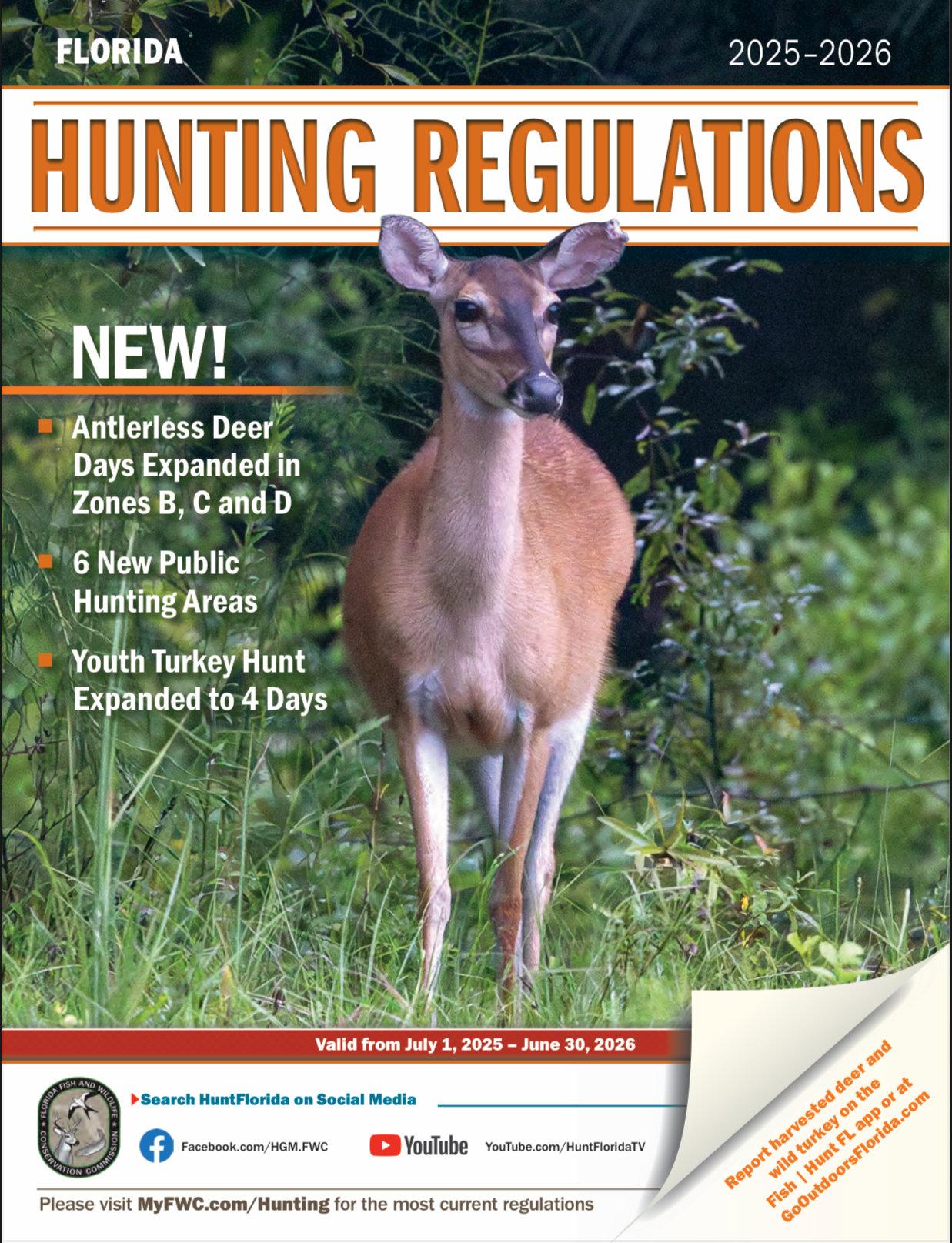 HUNTING SEASONS IN FLORIDA 2025–26: Deer Hunting Big Game and Small Game, Licenses, and Regulations Guide