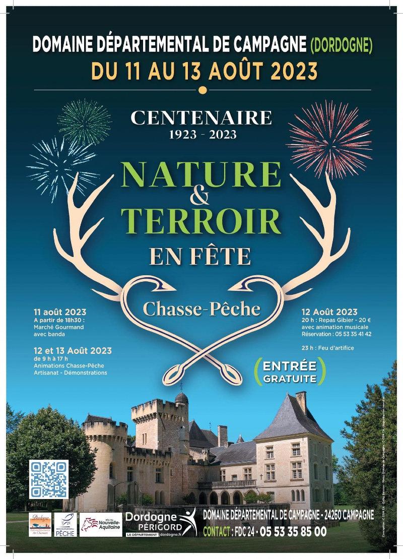 Plus de 10 producteurs et exposants seront présents le vendredi 11 août 2023 (à partir de 18h30) au Domaine départemental de Campagne (24260) pour le marche gourmand organisé à l'occasion du Centenaire chasse & pêche.