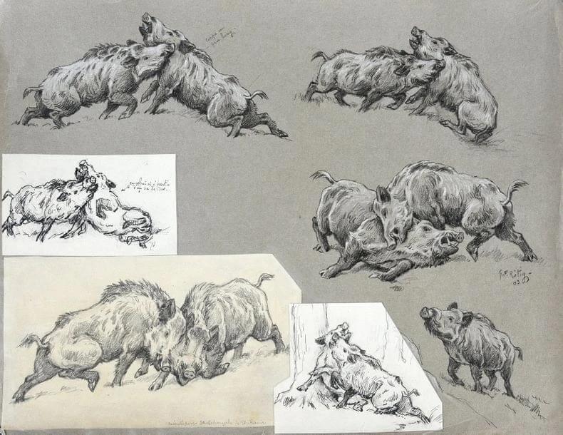 Wildlife art by Georges Frederic Rotig  (1873-1961)
