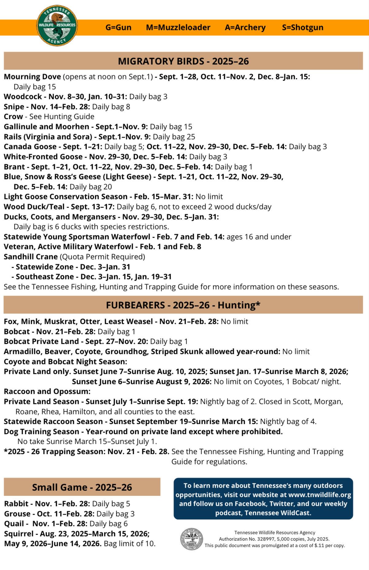 HUNTING SEASONS IN TENNESSEE 2025–26: Deer Hunting, Big Game and Small Game, Licenses, and Regulations Guide