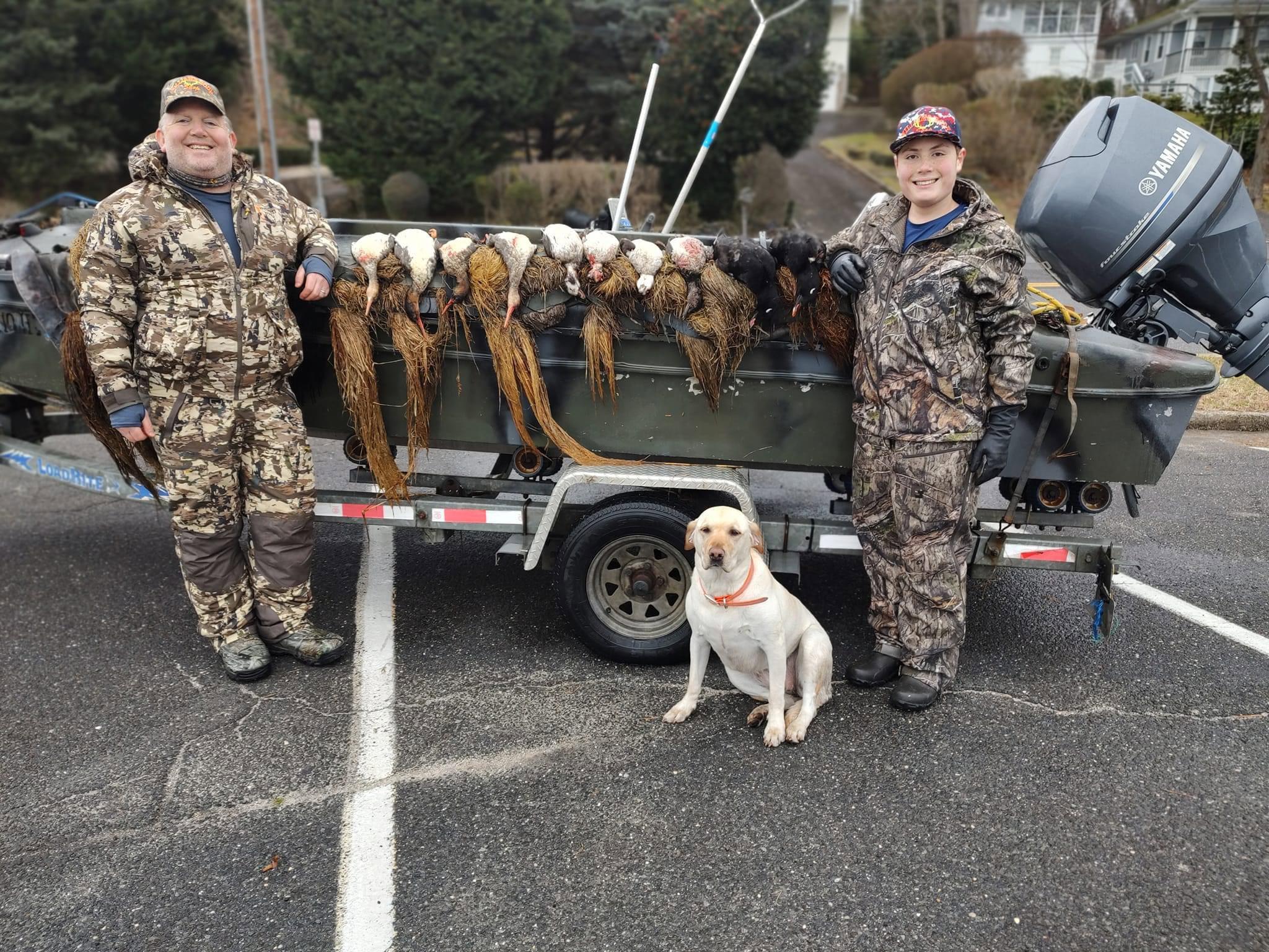 Today we had Alex and his 15 year old son Myles out on a sea duck hunt.