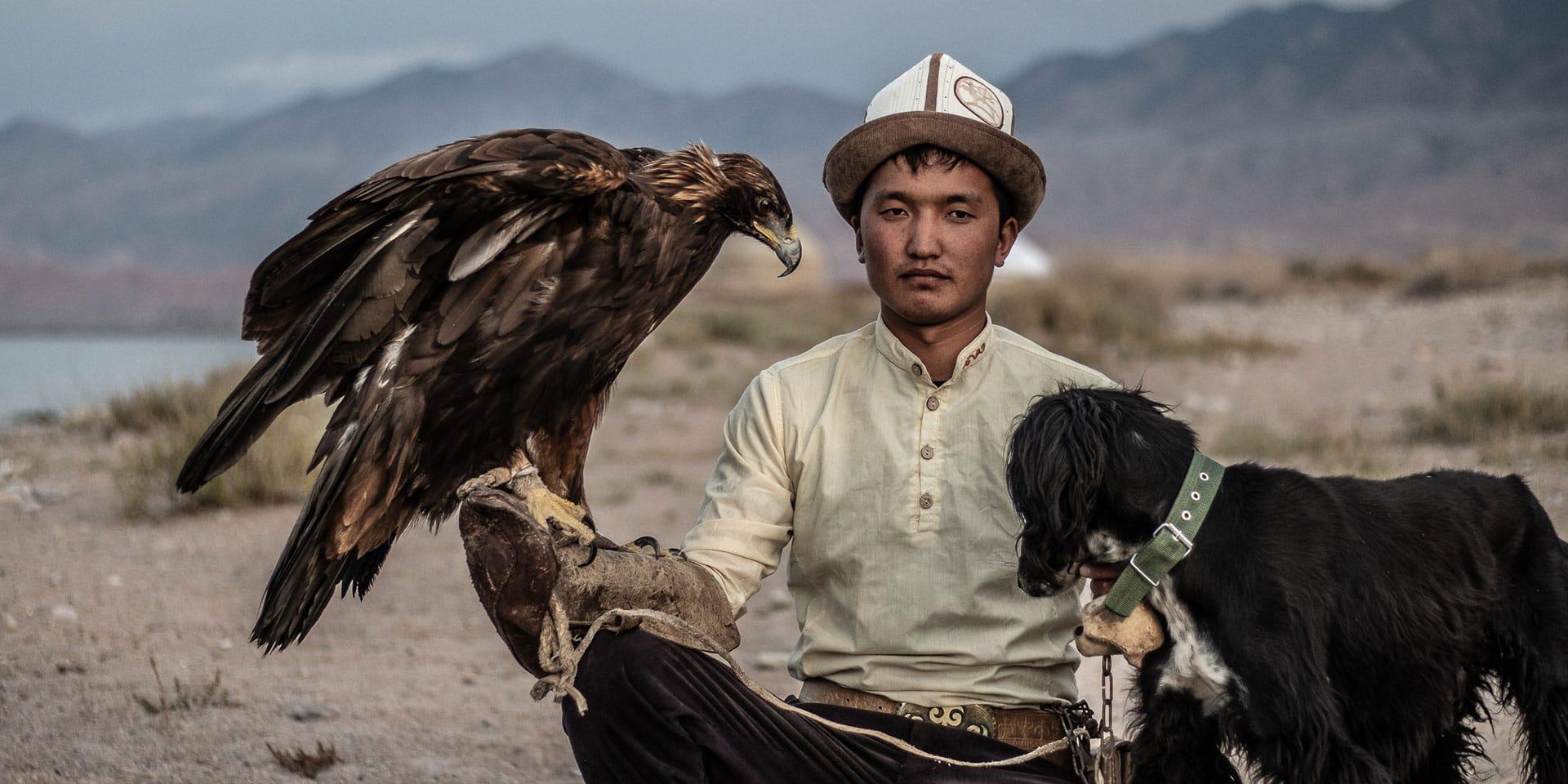 Hunting with eagles is a traditional form of falconry found throughout the Eurasian Steppe, practised by ancient Khitan and Turkic peoples.
