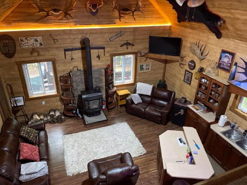 My off grid cabin cut and sawed every piece of lumber myself and built everything alone , loft has master bedroom with spare bedroom on main floor  , underneath spray foamed rest is R-20 .