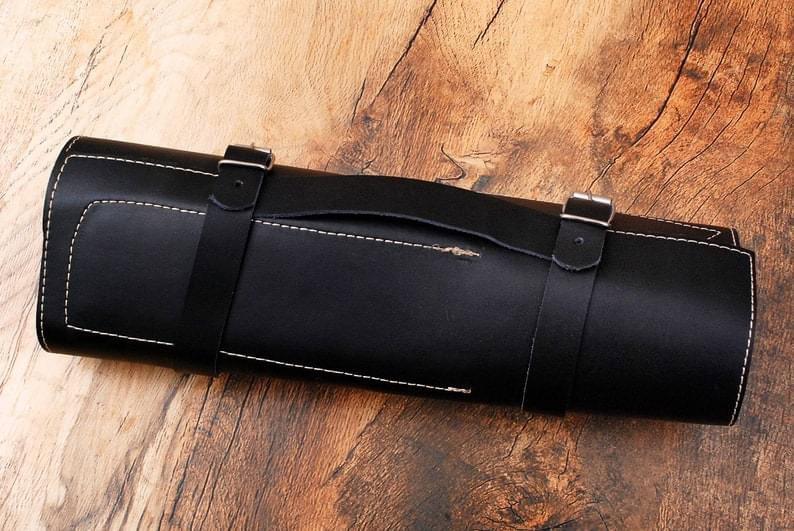 Handmade Damascus chef set, kitchen knife with Luxurious Pure Leather Sheath