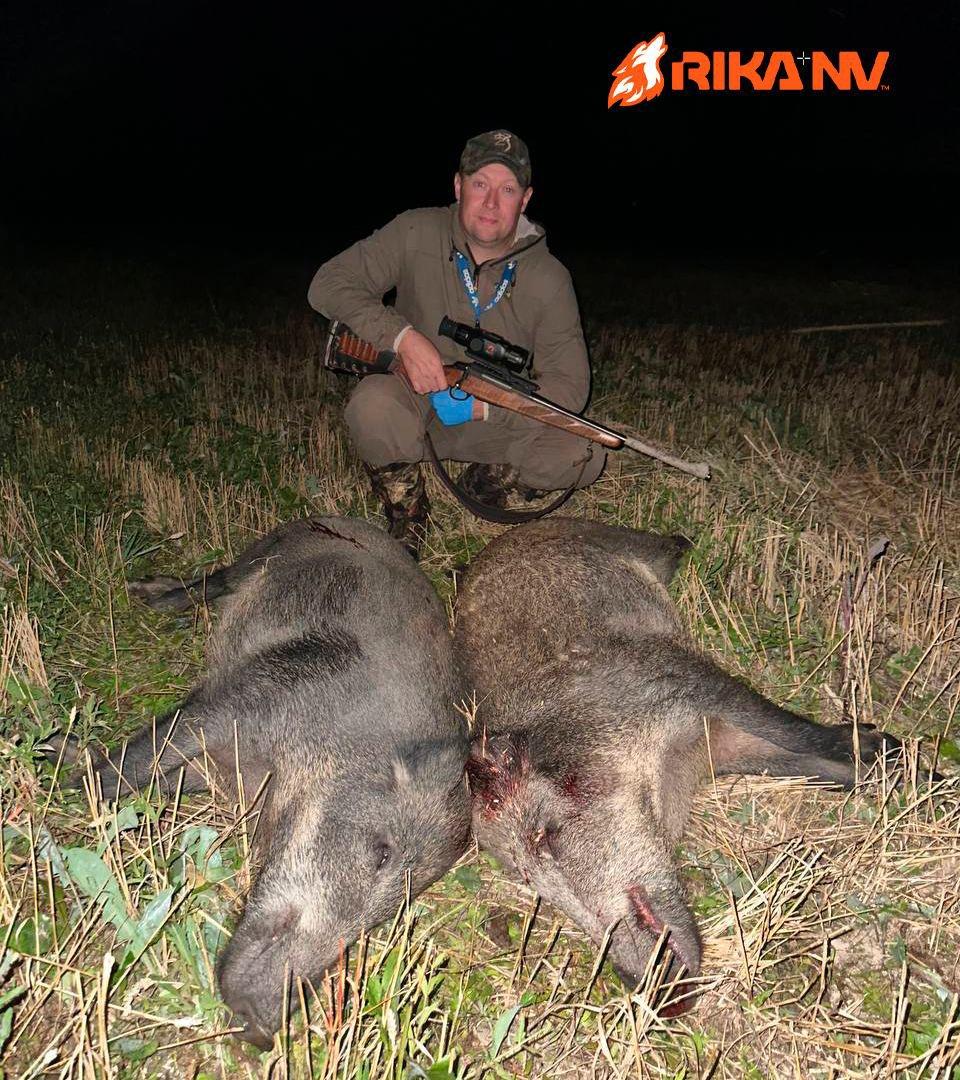 🐗🇧🇾Aleksandar iz našeg kluba RikaNV u Bjelorusiji, podijelio je rezultate noćnog lova na divlje svinje!