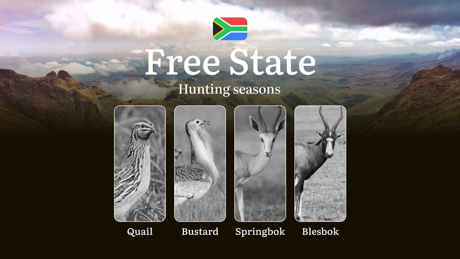 Hunting Dates in South Africa's Free State Region, Springbok: Times and Seasons for Hunting, Open and Close Dates, Licenses, Rules