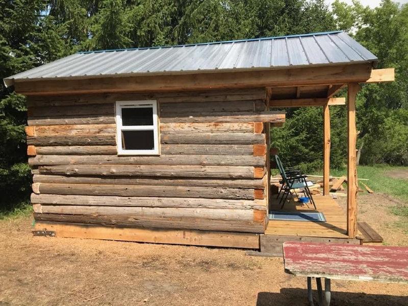 built mom a off grid cabin for her birthday from old western red cedar utility poles...non treated...
