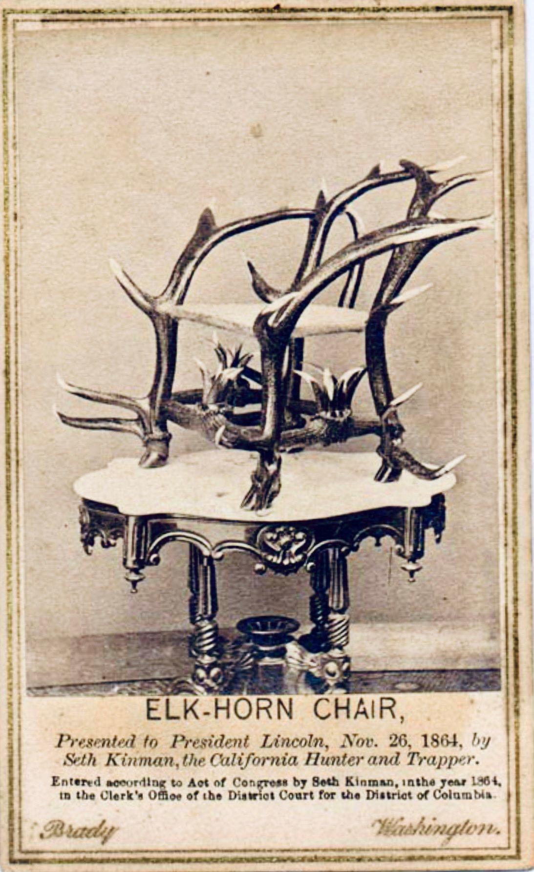 The Grizzly Bear Chair is a gift from hunter Seth Kinman to President Andrew Johnson.