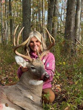 Congrats to Holly Freyer of Maryland who just scored on her biggest buck to date with her compound bow.