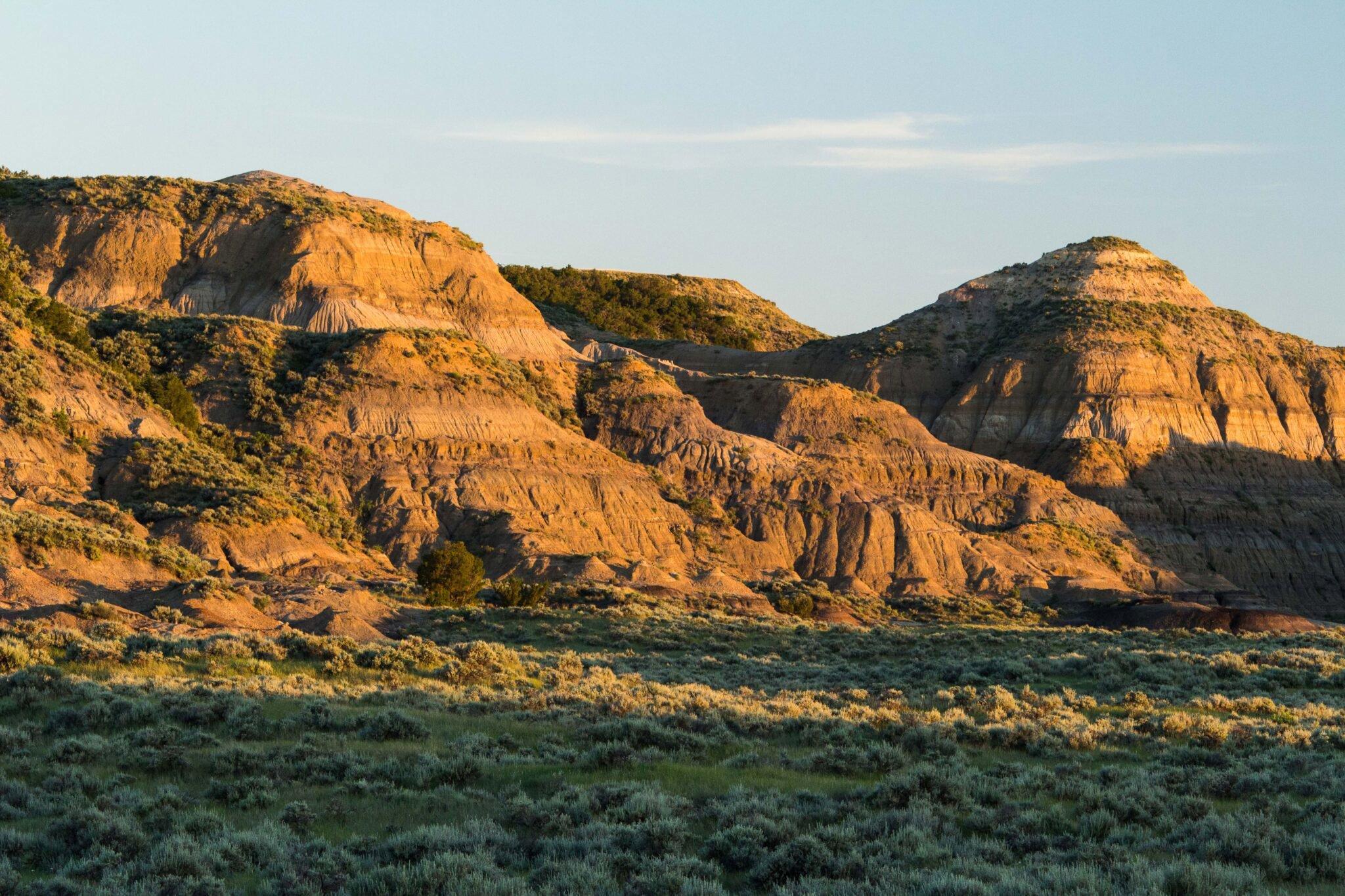 In western North Dakota, Little Missouri State Park has over 45 miles of trails running through the badlands.