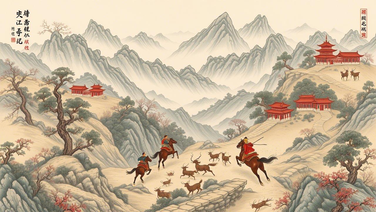 在中国打猎。 历史，传统和现代狩猎趋势。 banner