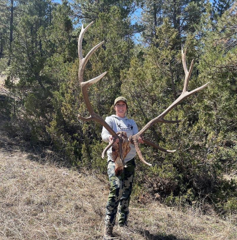 Montana outdoorswoman found this substantial elk head recently.