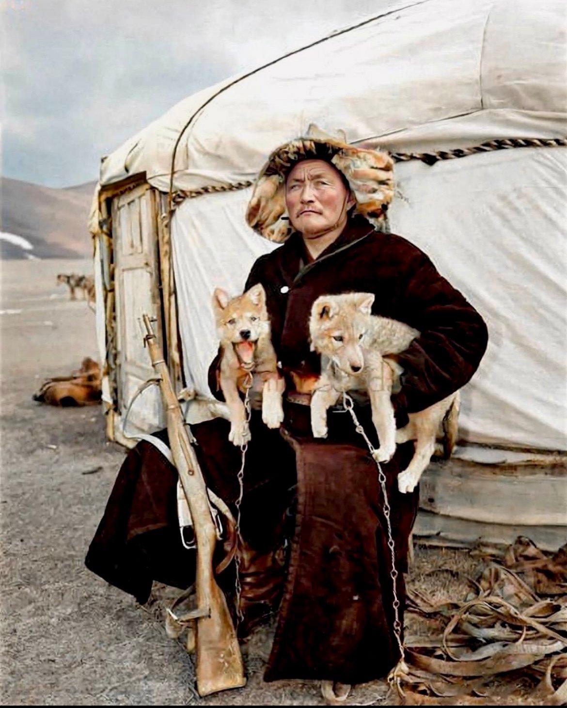 A hunter in the steppes of the Kazakh SSR.