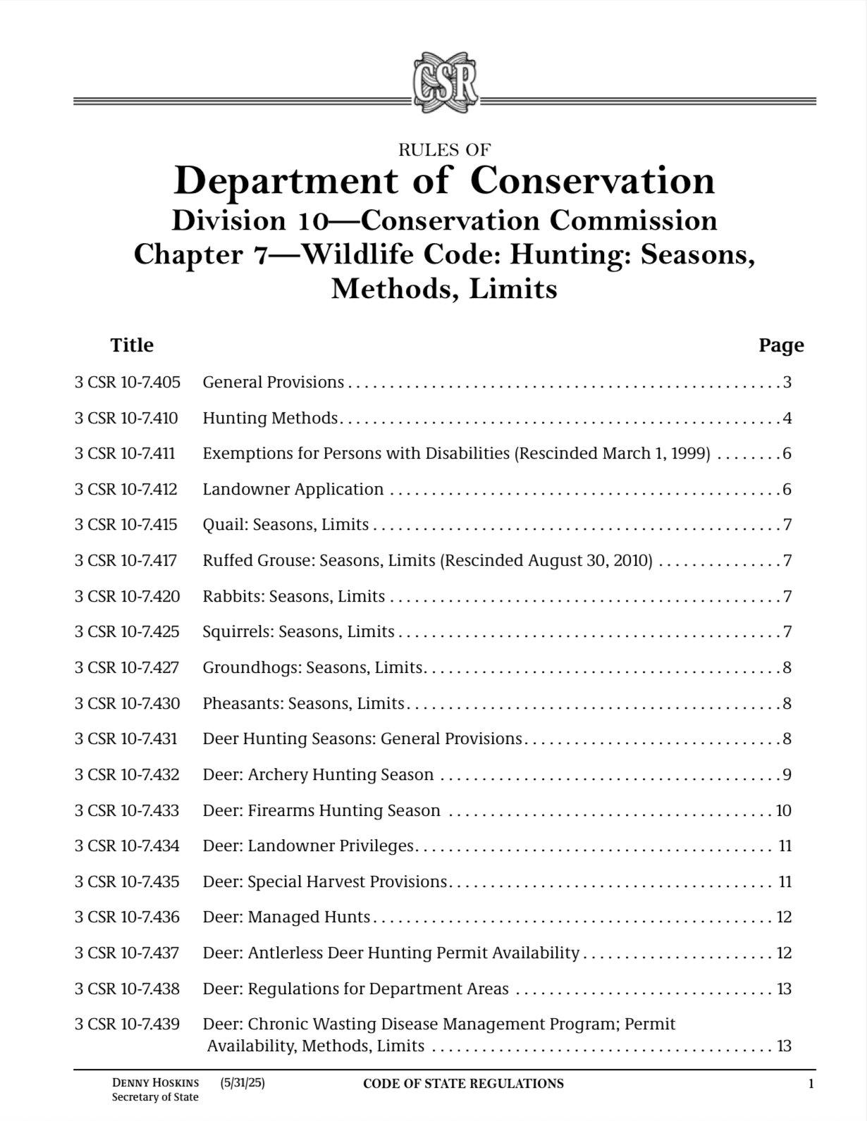 Hunting Seasons in Missouri 2025–26: Big Game and Small Game, Licenses, and Regulations Guide