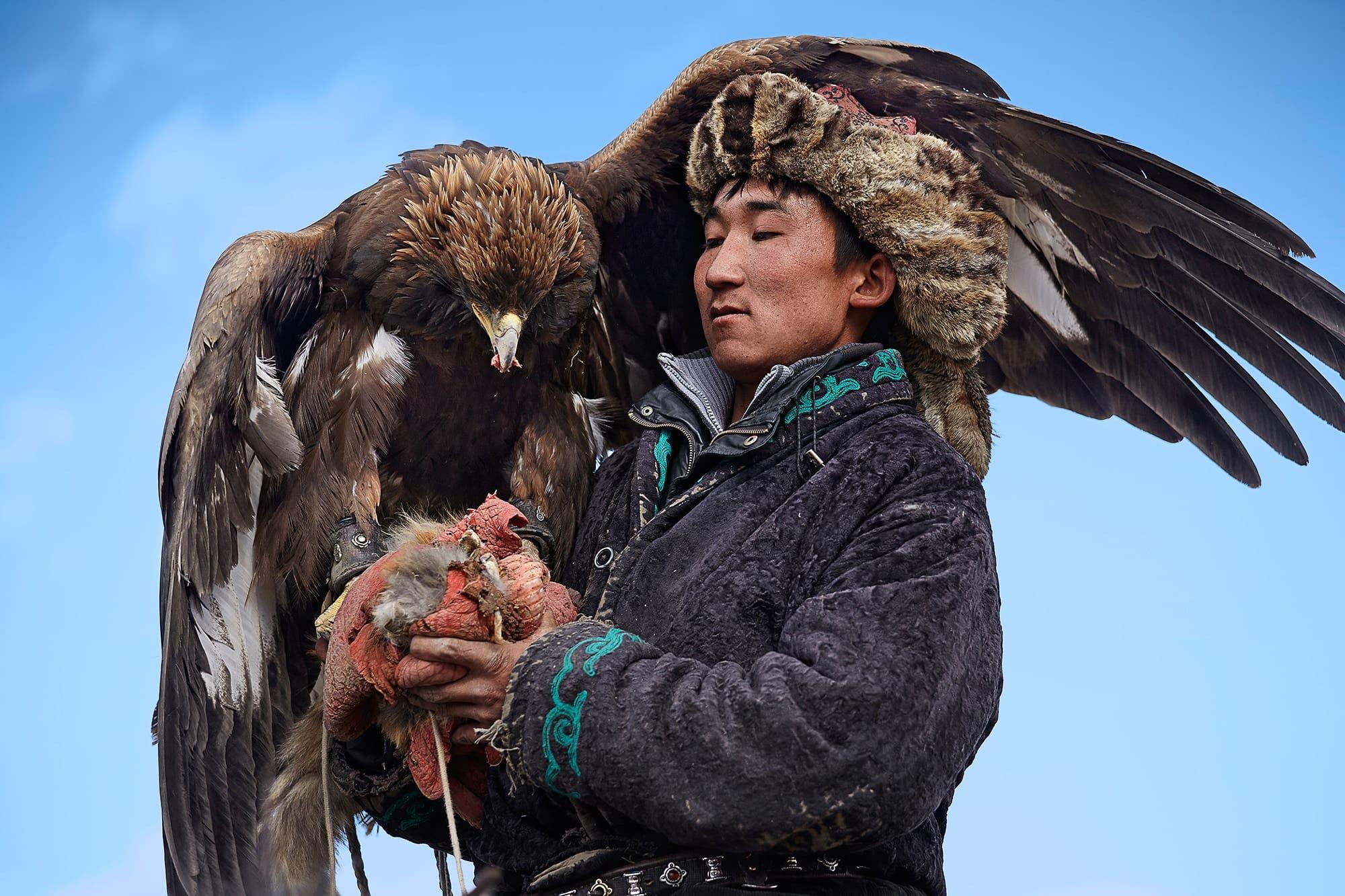Hunting with eagles is a traditional form of falconry found throughout the Eurasian Steppe, practised by ancient Khitan and Turkic peoples.