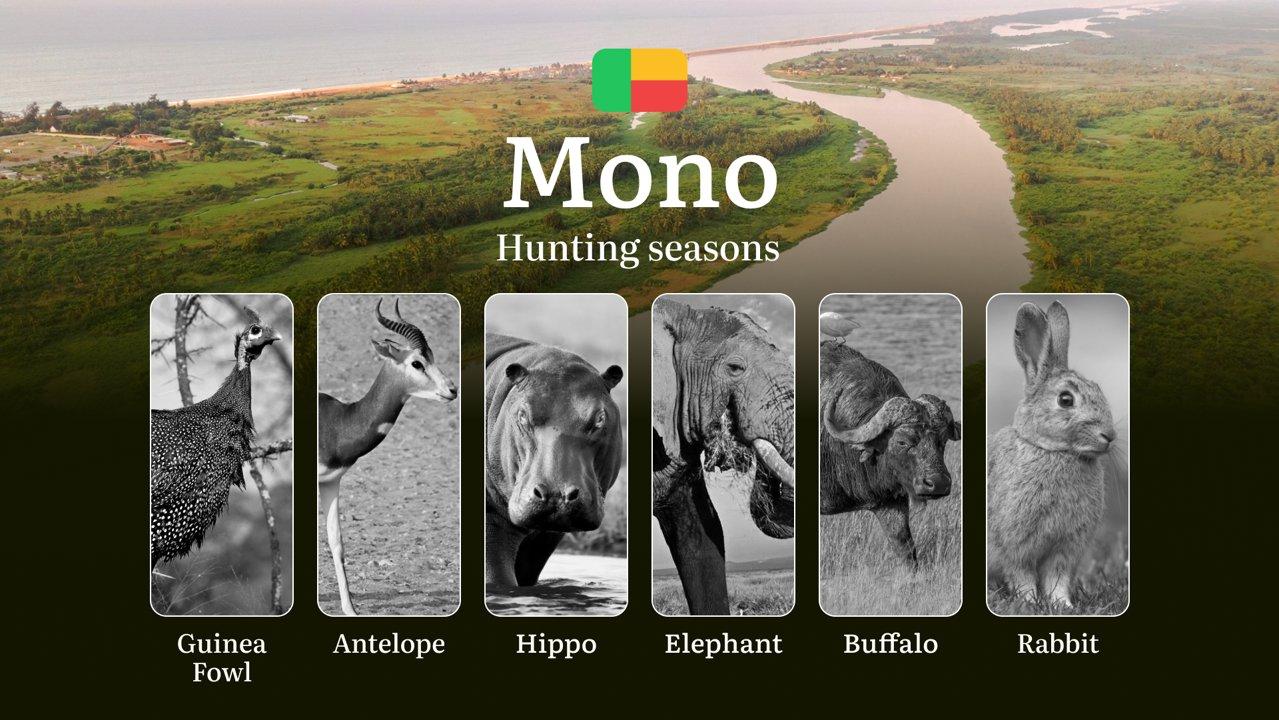 Hunting Seasons in Benin,  MONO Region: Timing and Dates, Restrictions, Bans, and Protected Species, Tactics Based on Seasons
