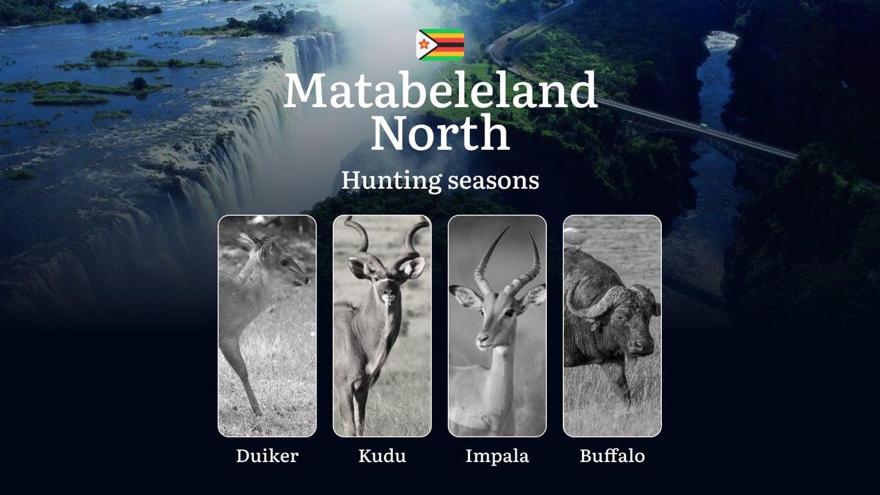 Hunting Seasons in Zambia, MATABELELAND NORTH Region: Dates of Hunting, Prohibitions and Wildlife Protection, Responsibility and Penalties