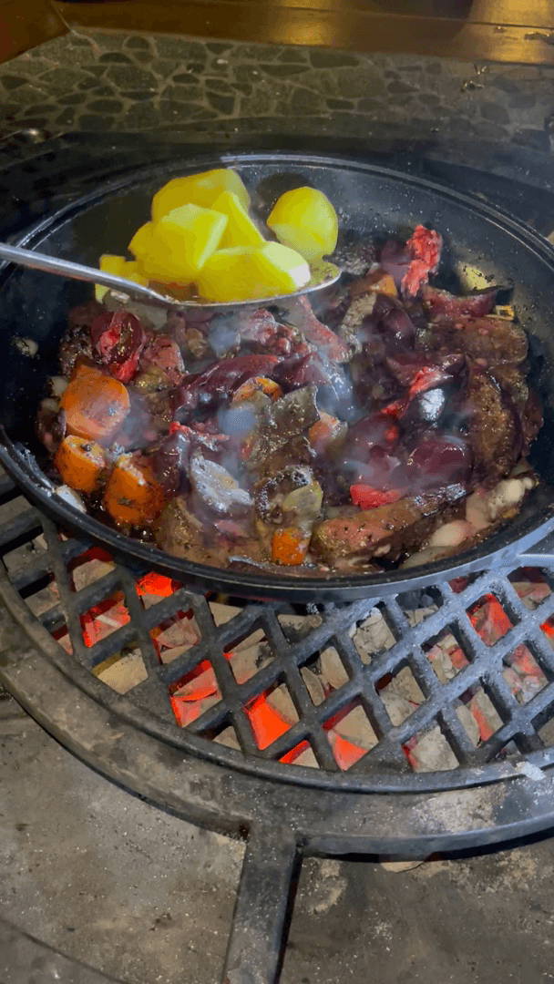 Cooking roe deer liver with shortbread